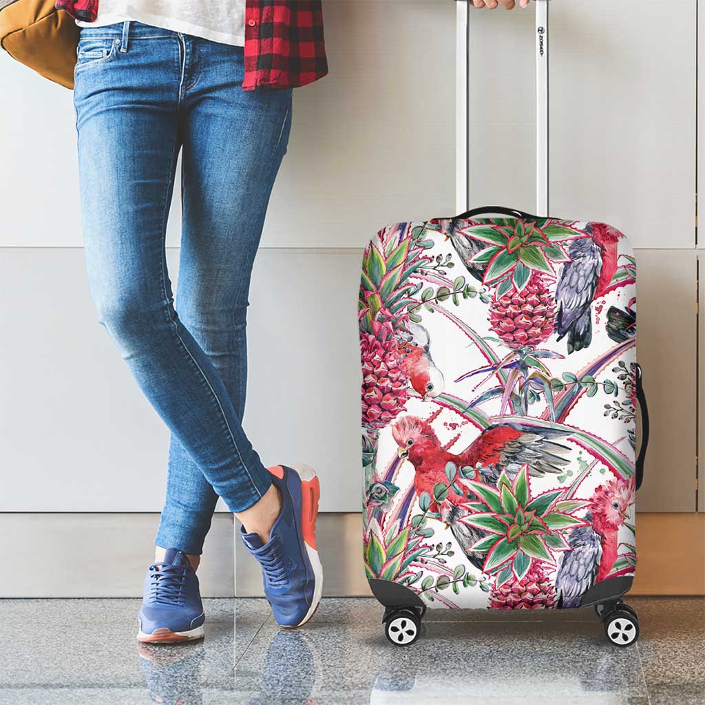 Australia Pink Galah Luggage Cover Rose-breasted Cockatoo Pineapple Seamless Vibes - Aussie Hoodie