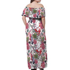 Australia Pink Galah Off Shoulder Maxi Dress Rose-breasted Cockatoo Pineapple Seamless Vibes - Aussie Hoodie