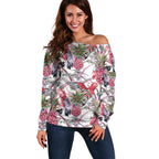 Australia Pink Galah Off Shoulder Sweater Rose-breasted Cockatoo Pineapple Seamless Vibes - Aussie Hoodie