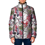 Australia Pink Galah Padded Jacket Rose-breasted Cockatoo Pineapple Seamless Vibes - Aussie Hoodie