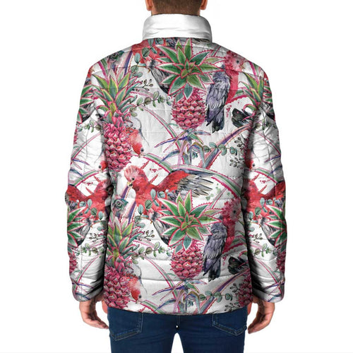 Australia Pink Galah Padded Jacket Rose-breasted Cockatoo Pineapple Seamless Vibes - Aussie Hoodie
