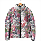 Australia Pink Galah Padded Jacket Rose-breasted Cockatoo Pineapple Seamless Vibes - Aussie Hoodie