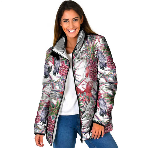 Australia Pink Galah Padded Jacket Rose-breasted Cockatoo Pineapple Seamless Vibes - Aussie Hoodie