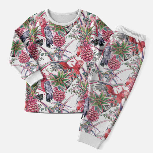 Australia Pink Galah Christmas Pajama Set Rose-breasted Cockatoo Pineapple Seamless Vibes - Aussie Hoodie