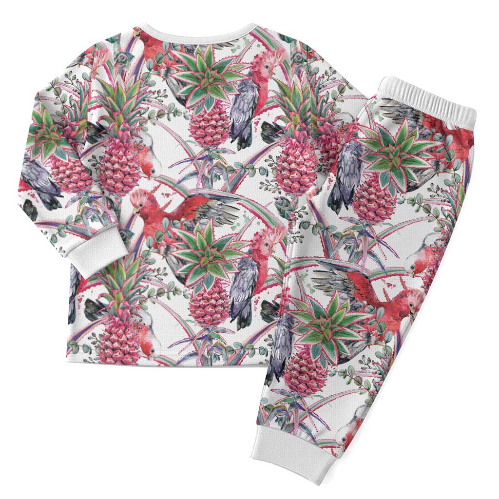 Australia Pink Galah Christmas Pajama Set Rose-breasted Cockatoo Pineapple Seamless Vibes - Aussie Hoodie