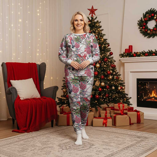 Australia Pink Galah Christmas Pajama Set Rose-breasted Cockatoo Pineapple Seamless Vibes - Aussie Hoodie