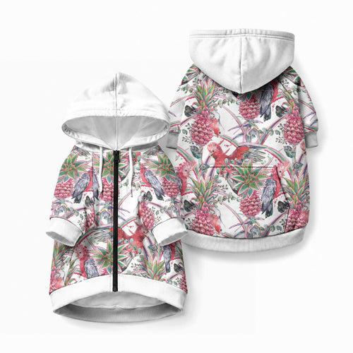 Australia Pink Galah Pet Hoodie Rose-breasted Cockatoo Pineapple Seamless Vibes