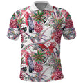 Australia Pink Galah Polo Shirt Rose-breasted Cockatoo Pineapple Seamless Vibes - Aussie Hoodie