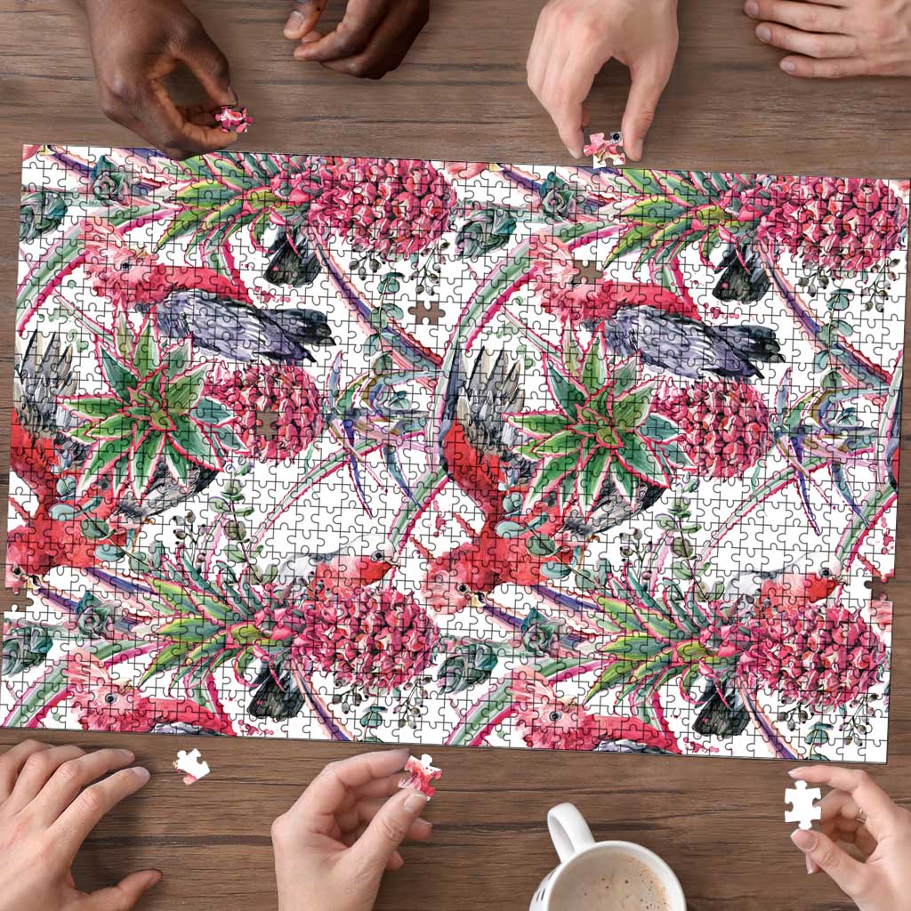 Australia Pink Galah Puzzle Rose-breasted Cockatoo Pineapple Seamless Vibes - Aussie Hoodie