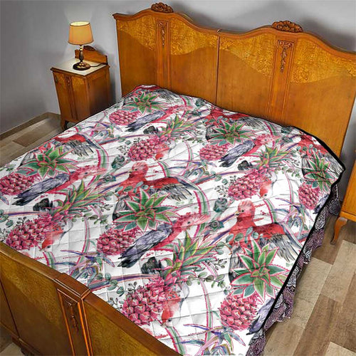 Australia Pink Galah Quilt Rose-breasted Cockatoo Pineapple Seamless Vibes - Aussie Hoodie