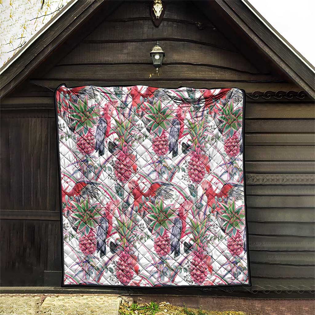 Australia Pink Galah Quilt Rose-breasted Cockatoo Pineapple Seamless Vibes - Aussie Hoodie