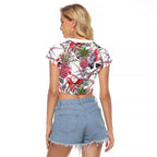Australia Pink Galah Raglan Cropped T Shirt Rose-breasted Cockatoo Pineapple Seamless Vibes - Aussie Hoodie