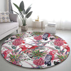 Australia Pink Galah Round Carpet Rose-breasted Cockatoo Pineapple Seamless Vibes - Aussie Hoodie