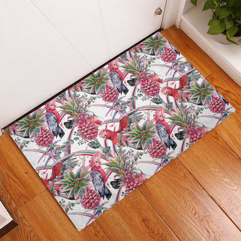 Australia Pink Galah Rubber Doormat Rose-breasted Cockatoo Pineapple Seamless Vibes - Aussie Hoodie