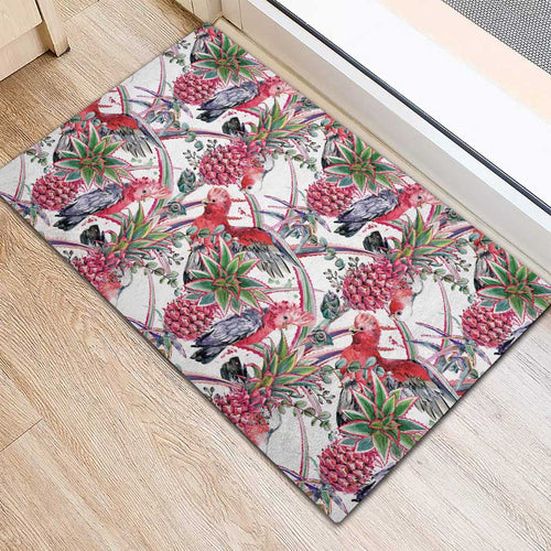 Australia Pink Galah Rubber Doormat Rose-breasted Cockatoo Pineapple Seamless Vibes - Aussie Hoodie