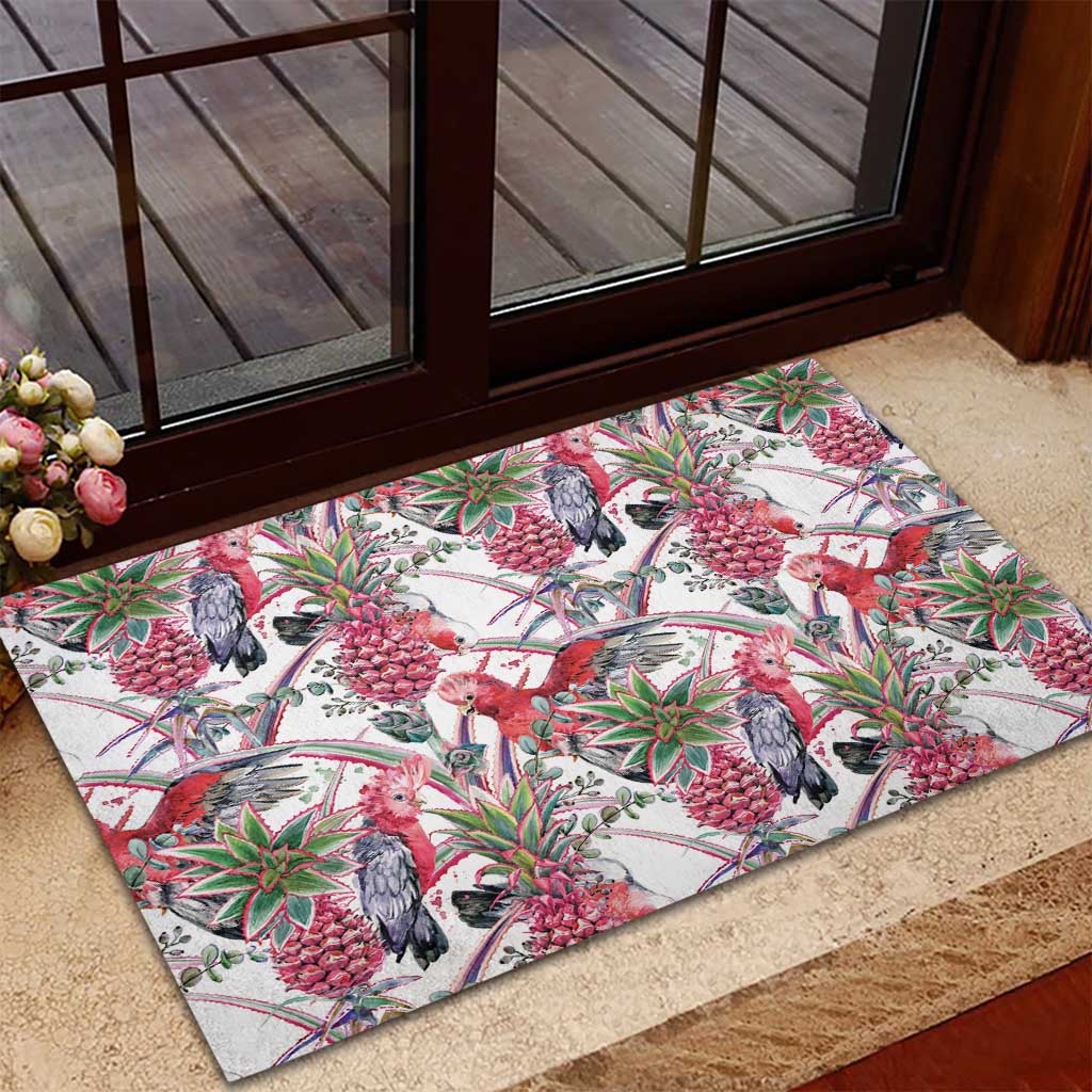 Australia Pink Galah Rubber Doormat Rose-breasted Cockatoo Pineapple Seamless Vibes - Aussie Hoodie