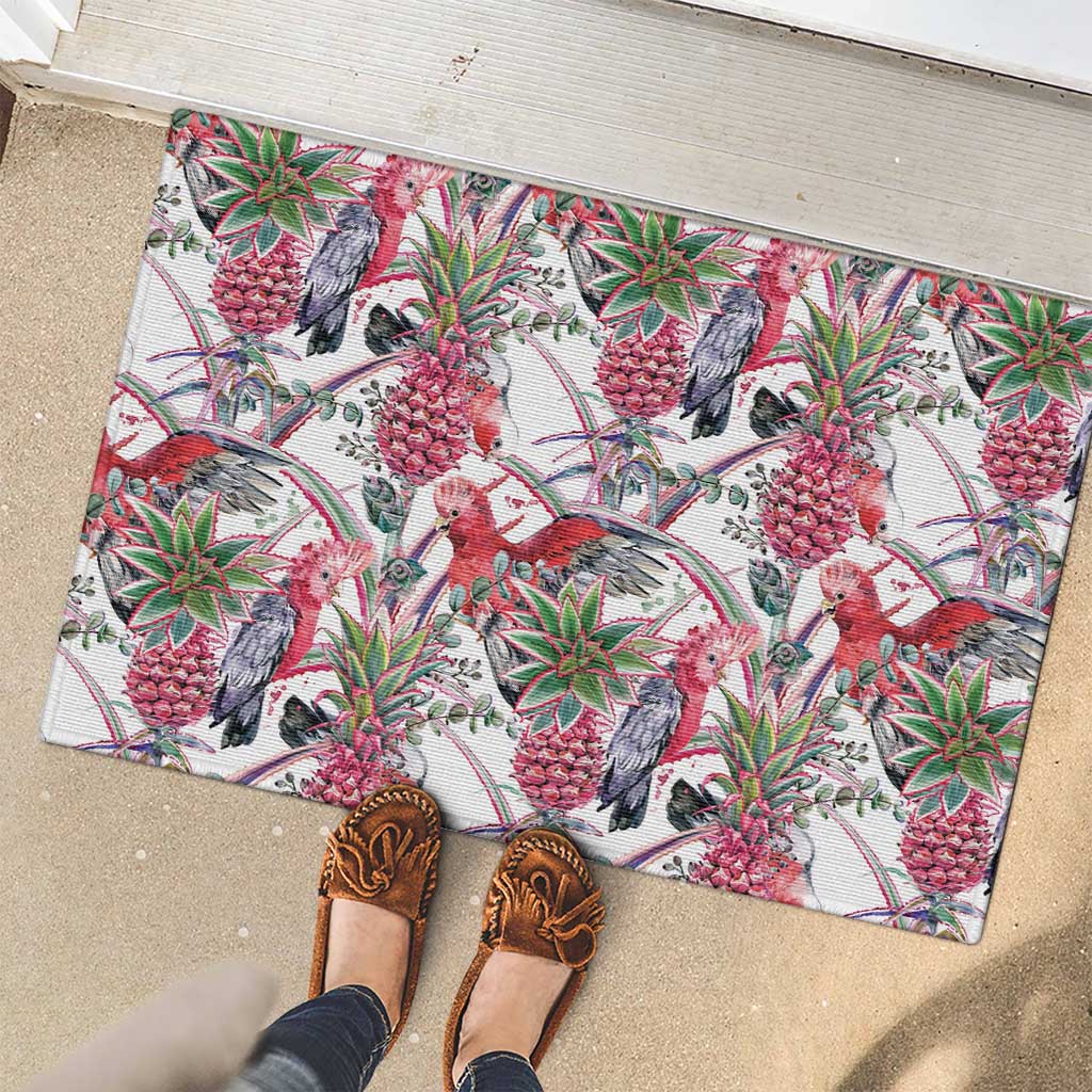 Australia Pink Galah Rubber Doormat Rose-breasted Cockatoo Pineapple Seamless Vibes - Aussie Hoodie