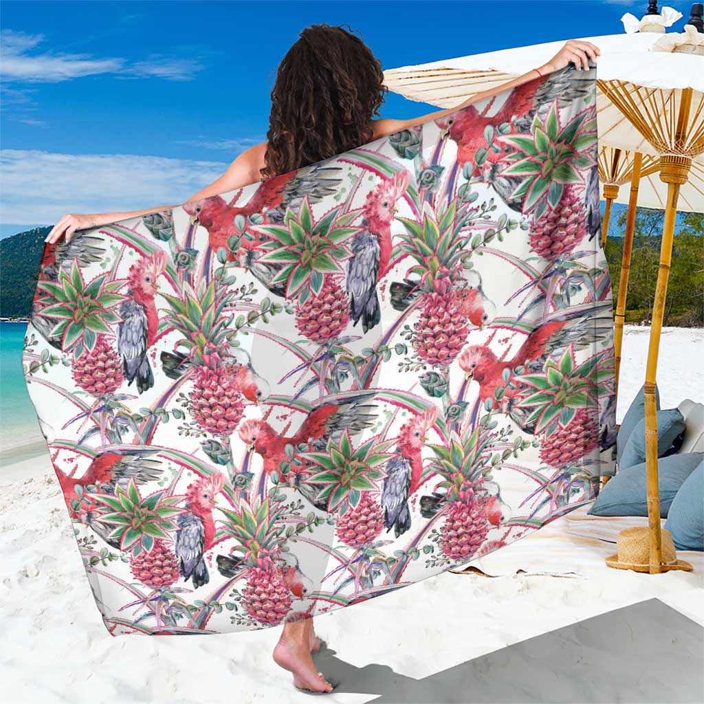 Australia Pink Galah Sarong Rose-breasted Cockatoo Pineapple Seamless Vibes - Aussie Hoodie