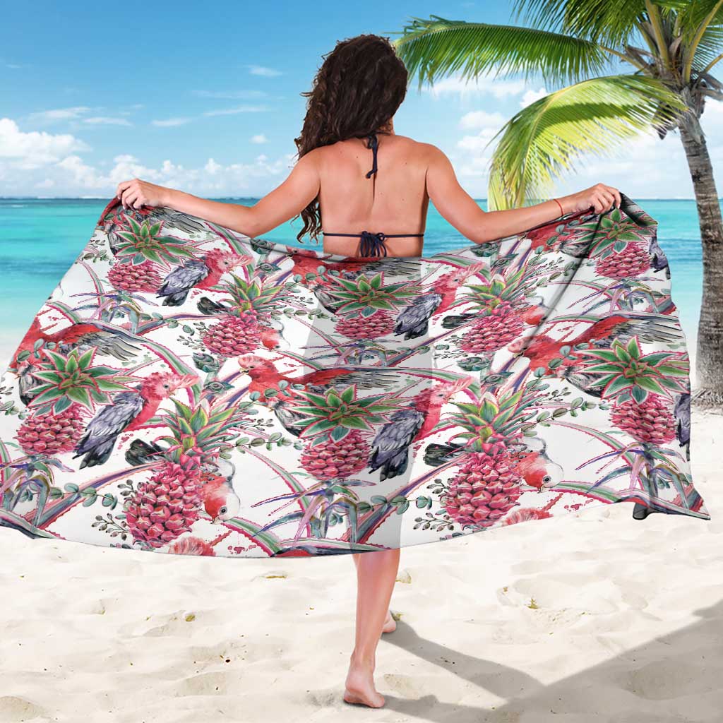Australia Pink Galah Sarong Rose-breasted Cockatoo Pineapple Seamless Vibes - Aussie Hoodie