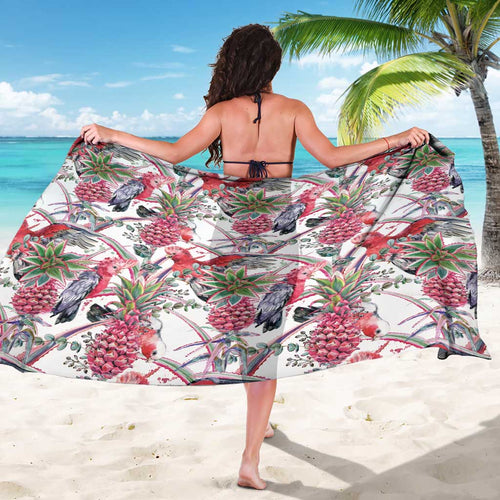 Australia Pink Galah Sarong Rose-breasted Cockatoo Pineapple Seamless Vibes - Aussie Hoodie
