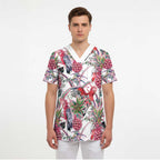 Australia Pink Galah Scrub Top Rose-breasted Cockatoo Pineapple Seamless Vibes - Aussie Hoodie
