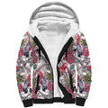Australia Pink Galah Sherpa Hoodie Rose-breasted Cockatoo Pineapple Seamless Vibes - Aussie Hoodie
