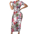 Australia Pink Galah Short Sleeve Bodycon Dress Rose-breasted Cockatoo Pineapple Seamless Vibes - Aussie Hoodie