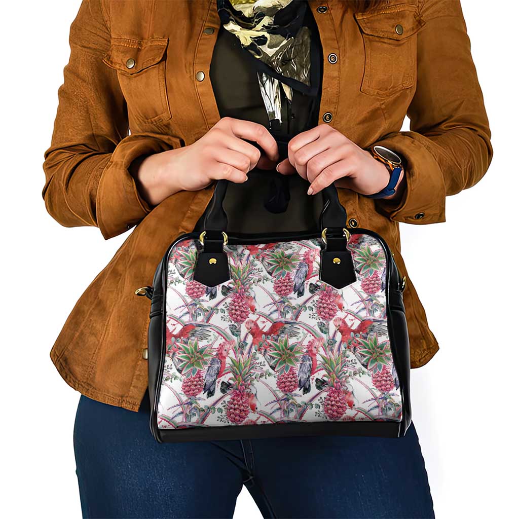 Australia Pink Galah Shoulder Handbag Rose-breasted Cockatoo Pineapple Seamless Vibes - Aussie Hoodie
