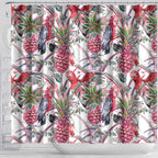 Australia Pink Galah Shower Curtain Rose-breasted Cockatoo Pineapple Seamless Vibes - Aussie Hoodie