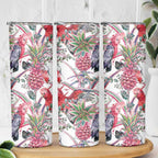Australia Pink Galah Skinny Tumbler Rose-breasted Cockatoo Pineapple Seamless Vibes - Aussie Hoodie