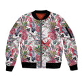 Australia Pink Galah Sleeve Zip Bomber Jacket Rose-breasted Cockatoo Pineapple Seamless Vibes - Aussie Hoodie
