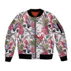 Australia Pink Galah Sleeve Zip Bomber Jacket Rose-breasted Cockatoo Pineapple Seamless Vibes - Aussie Hoodie