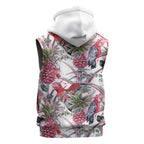 Australia Pink Galah Sleeveless Hoodie Rose-breasted Cockatoo Pineapple Seamless Vibes - Aussie Hoodie