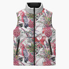 Australia Pink Galah Sleeveless Puffer Jacket Rose-breasted Cockatoo Pineapple Seamless Vibes - Aussie Hoodie