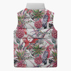 Australia Pink Galah Sleeveless Puffer Jacket Rose-breasted Cockatoo Pineapple Seamless Vibes - Aussie Hoodie