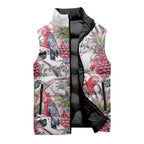 Australia Pink Galah Sleeveless Puffer Jacket Rose-breasted Cockatoo Pineapple Seamless Vibes - Aussie Hoodie