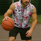 Australia Pink Galah Sleeveless Zip Hoodie Rose-breasted Cockatoo Pineapple Seamless Vibes - Aussie Hoodie