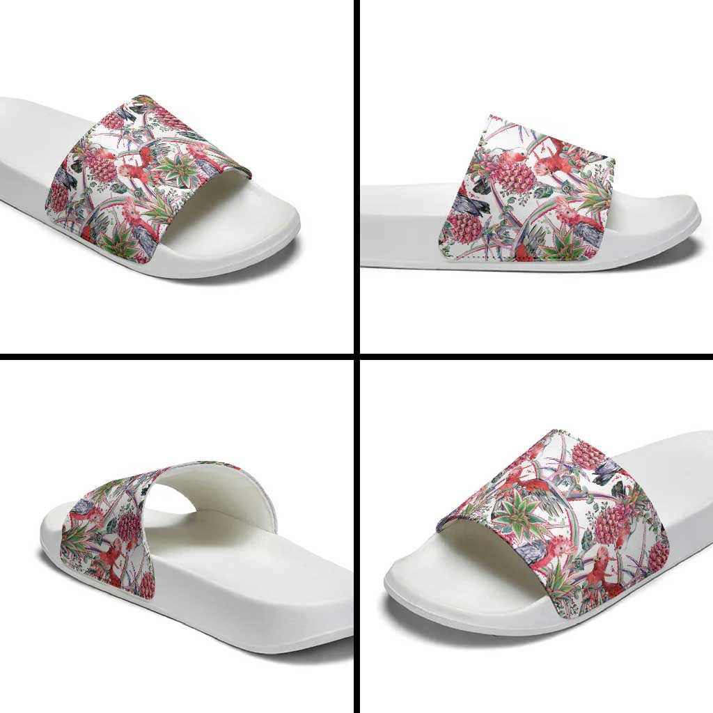 Australia Pink Galah Slide Sandals Rose-breasted Cockatoo Pineapple Seamless Vibes - Aussie Hoodie