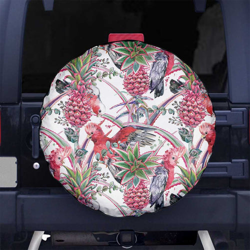Australia Pink Galah Spare Tire Cover Rose-breasted Cockatoo Pineapple Seamless Vibes - Aussie Hoodie