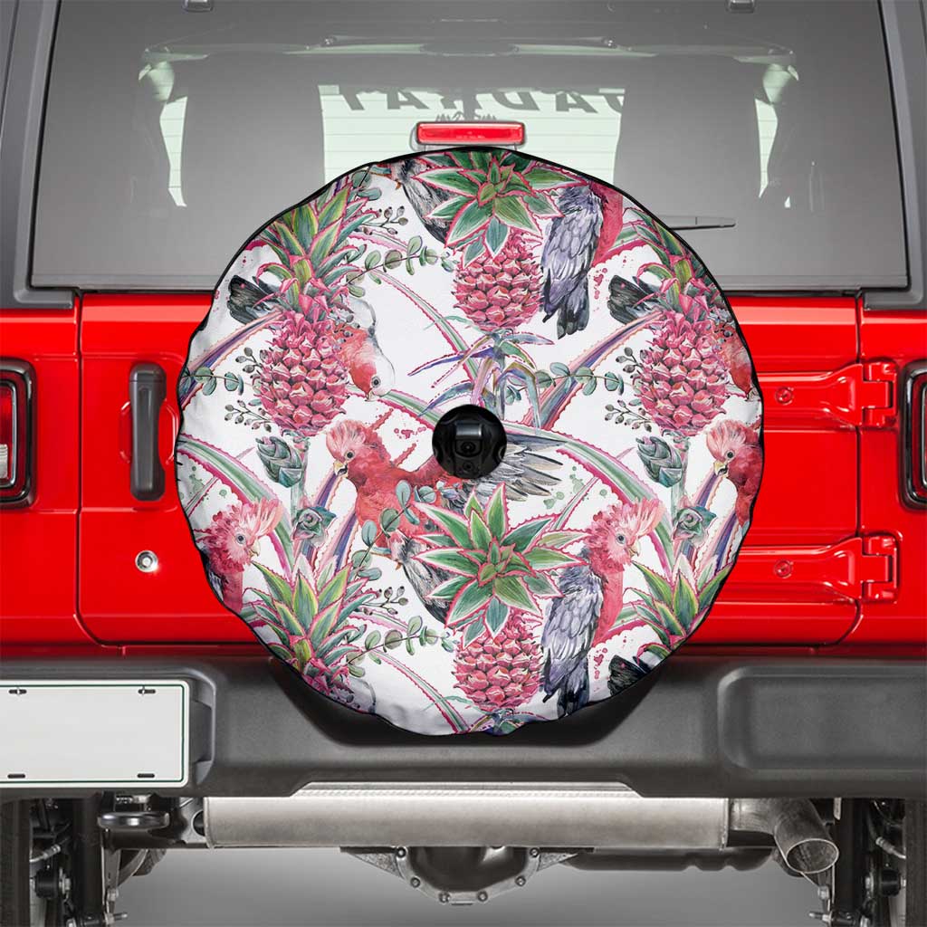Australia Pink Galah Spare Tire Cover Rose-breasted Cockatoo Pineapple Seamless Vibes - Aussie Hoodie