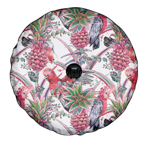 Australia Pink Galah Spare Tire Cover Rose-breasted Cockatoo Pineapple Seamless Vibes - Aussie Hoodie