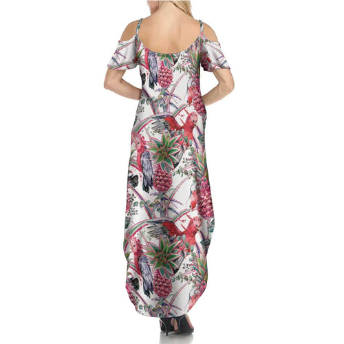 Australia Pink Galah Summer Maxi Dress Rose-breasted Cockatoo Pineapple Seamless Vibes - Aussie Hoodie