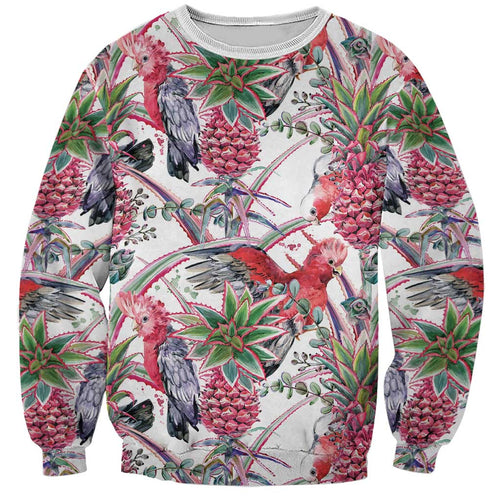 Australia Pink Galah Sweatshirt Rose-breasted Cockatoo Pineapple Seamless Vibes - Aussie Hoodie