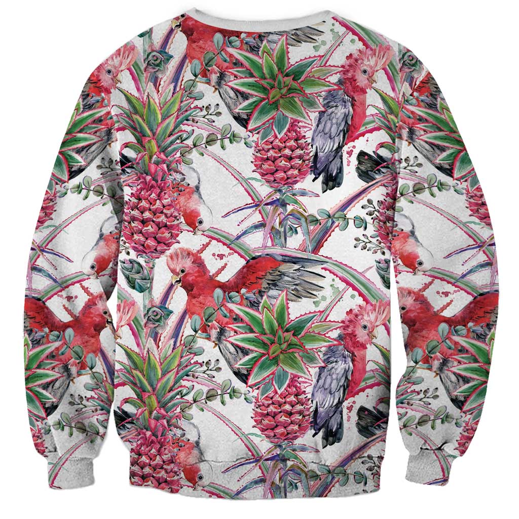 Australia Pink Galah Sweatshirt Rose-breasted Cockatoo Pineapple Seamless Vibes - Aussie Hoodie