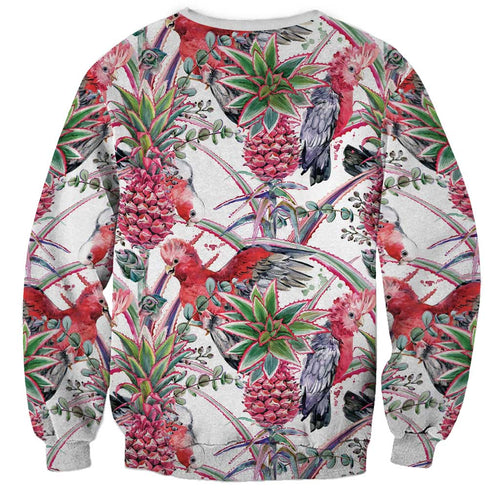 Australia Pink Galah Sweatshirt Rose-breasted Cockatoo Pineapple Seamless Vibes - Aussie Hoodie