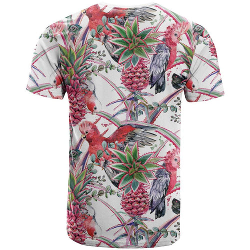 Australia Pink Galah T Shirt Rose-breasted Cockatoo Pineapple Seamless Vibes - Aussie Hoodie