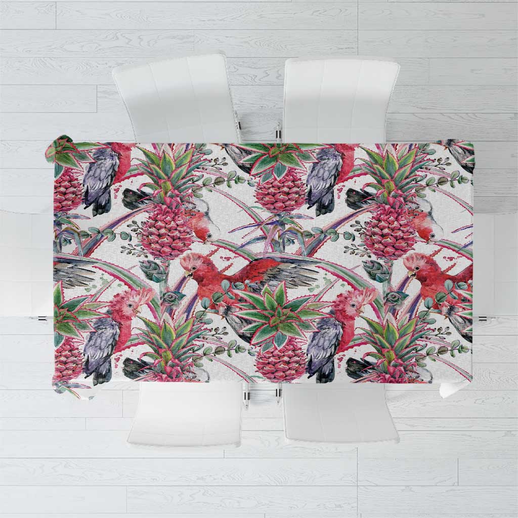 Australia Pink Galah Tablecloth Rose-breasted Cockatoo Pineapple Seamless Vibes - Aussie Hoodie