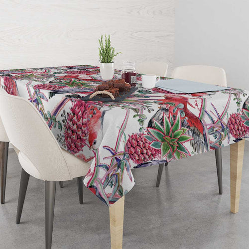 Australia Pink Galah Tablecloth Rose-breasted Cockatoo Pineapple Seamless Vibes - Aussie Hoodie