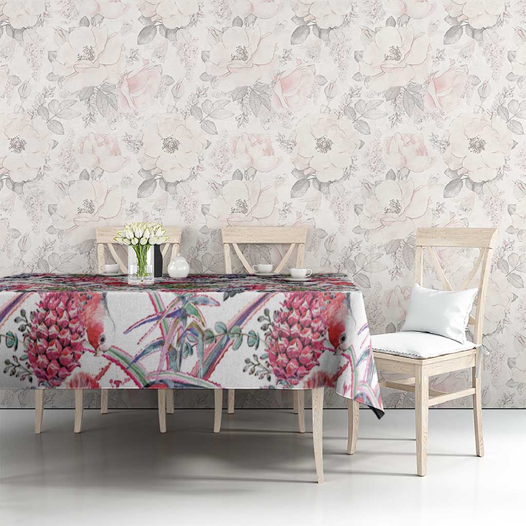 Australia Pink Galah Tablecloth Rose-breasted Cockatoo Pineapple Seamless Vibes - Aussie Hoodie