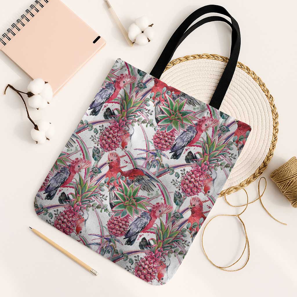 Australia Pink Galah Tote Bag Rose-breasted Cockatoo Pineapple Seamless Vibes - Aussie Hoodie